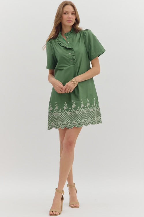 Look My Way Dress Green
