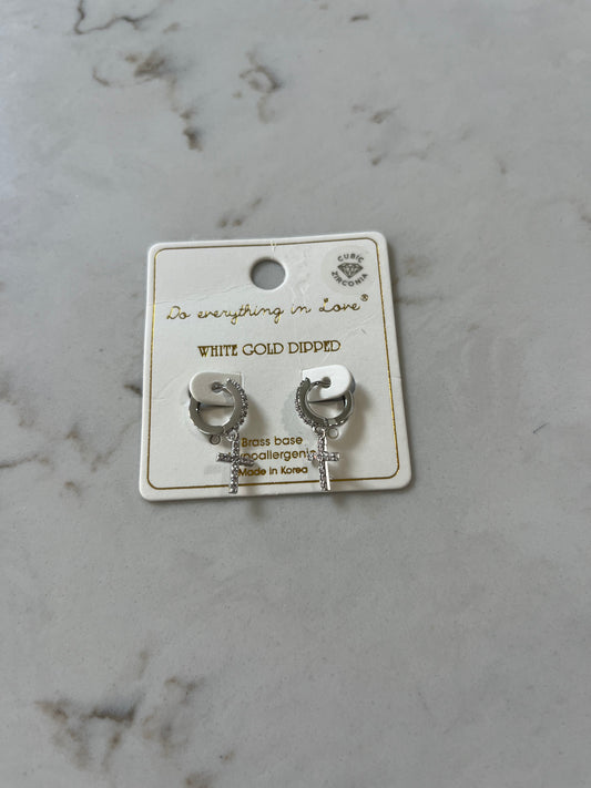 Lead Me To The Cross Earrings Silver