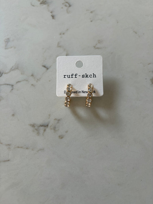 Radiance Hoop Earrings Gold/Rhinestones