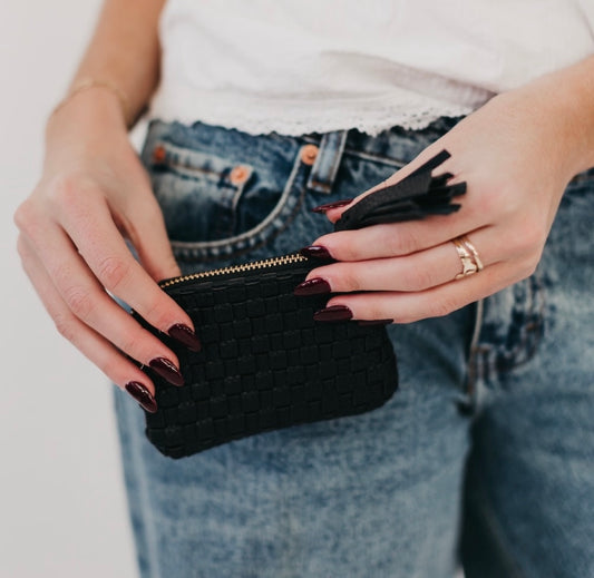 Pretty Simple Card Holder Wallet Woven Black