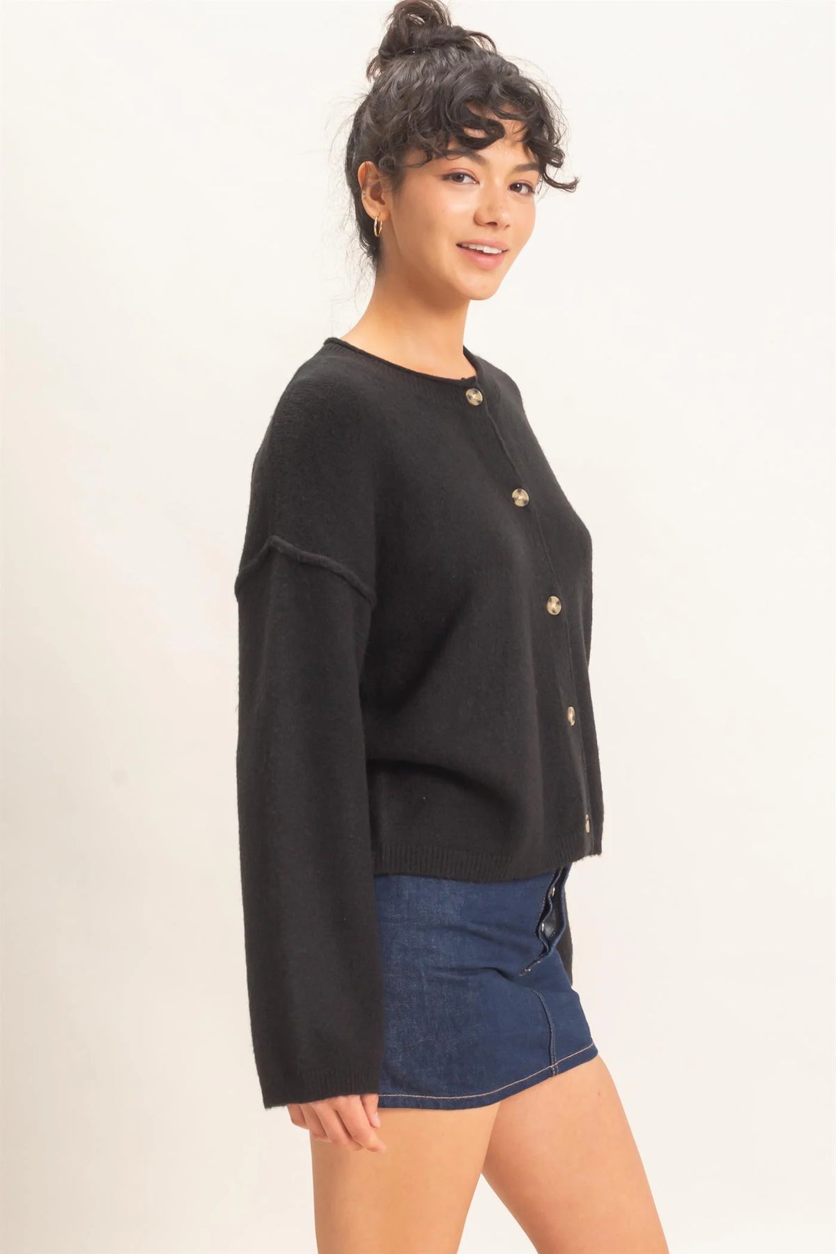 Morning Glory Cardigan Black