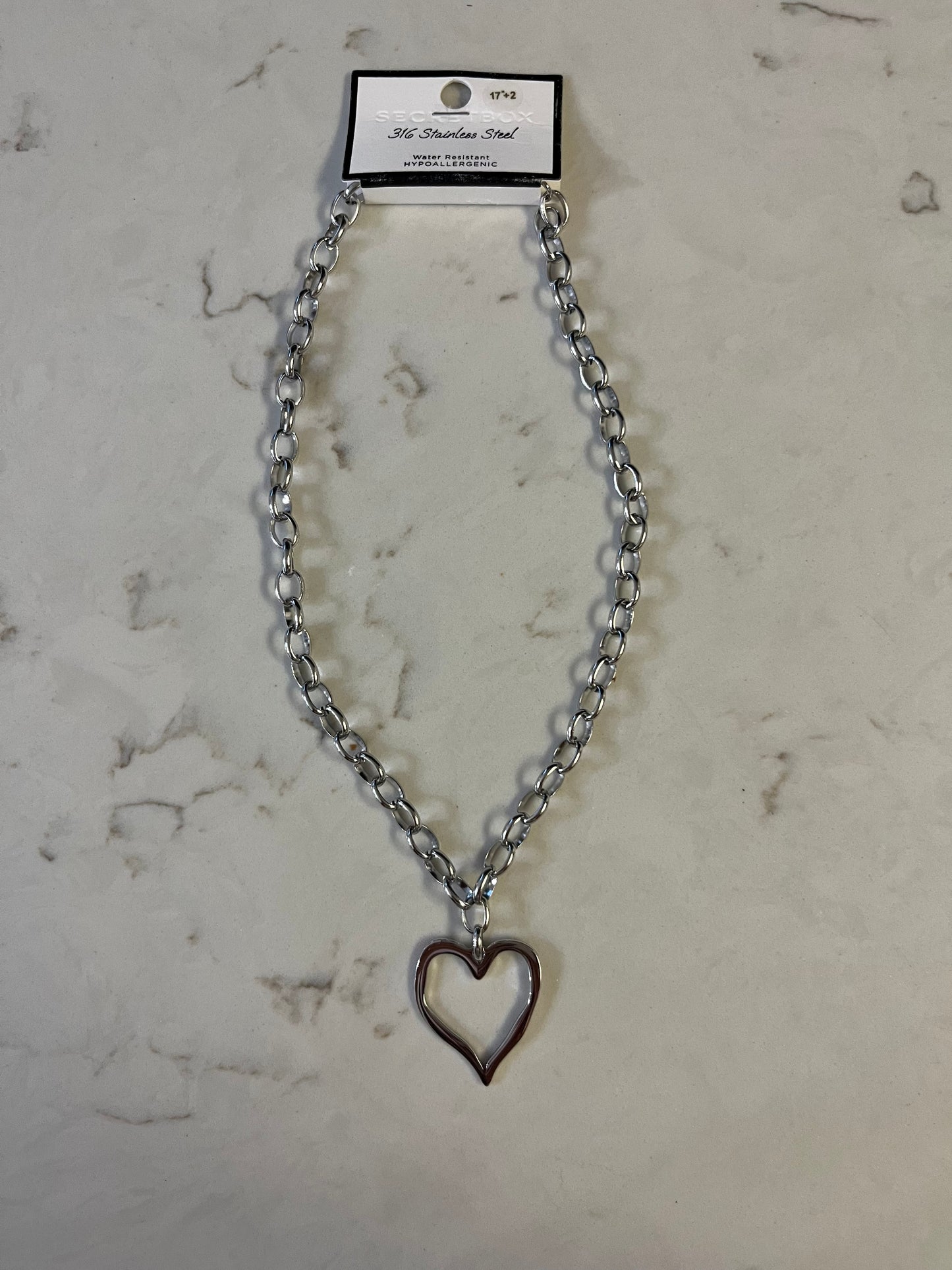 Imperfect Heart Necklace Silver