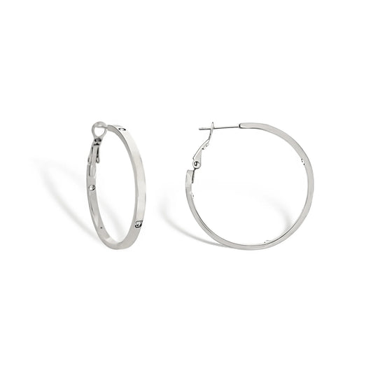 OMG Bling Silver Hoops