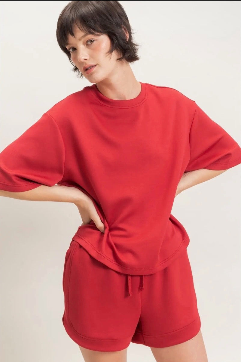 In Style Short Set Dark Red