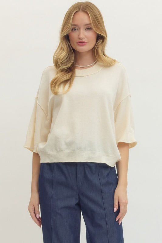 Cream Of The Crop Sweater Top