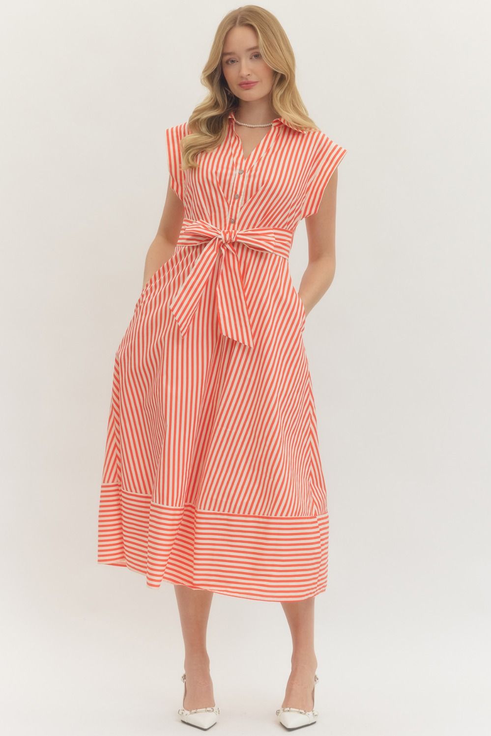 Mrs. Trendsetter Dress Red/Off White