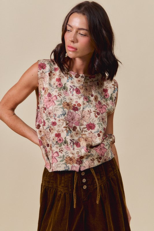 Peace, Love, & Flowers Sweater Top