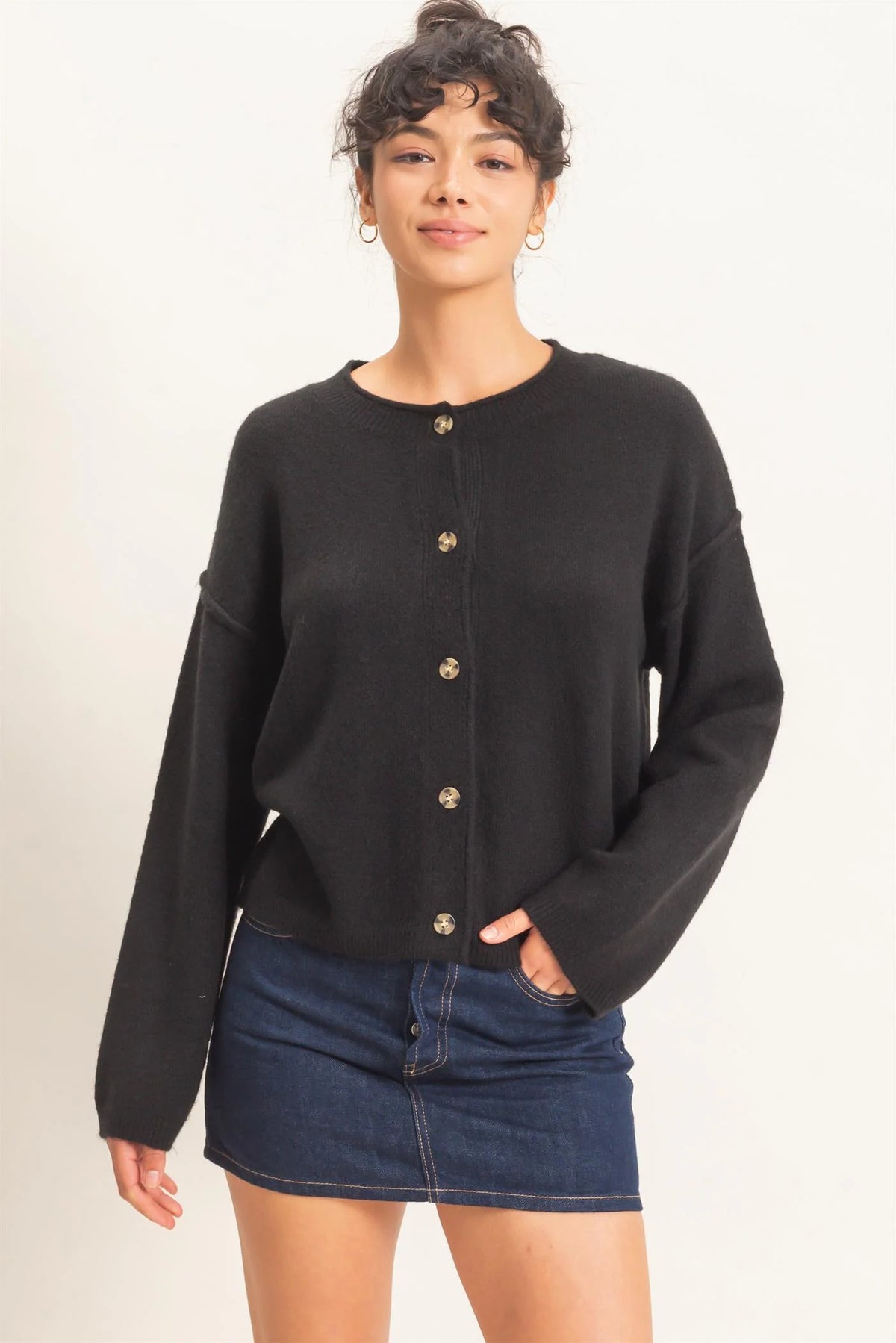Morning Glory Cardigan Black
