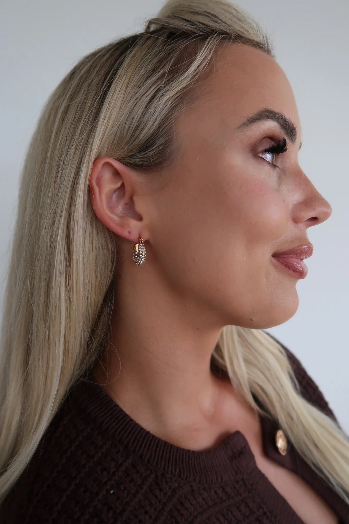 Chansuttpearls Rhinestone Hoops