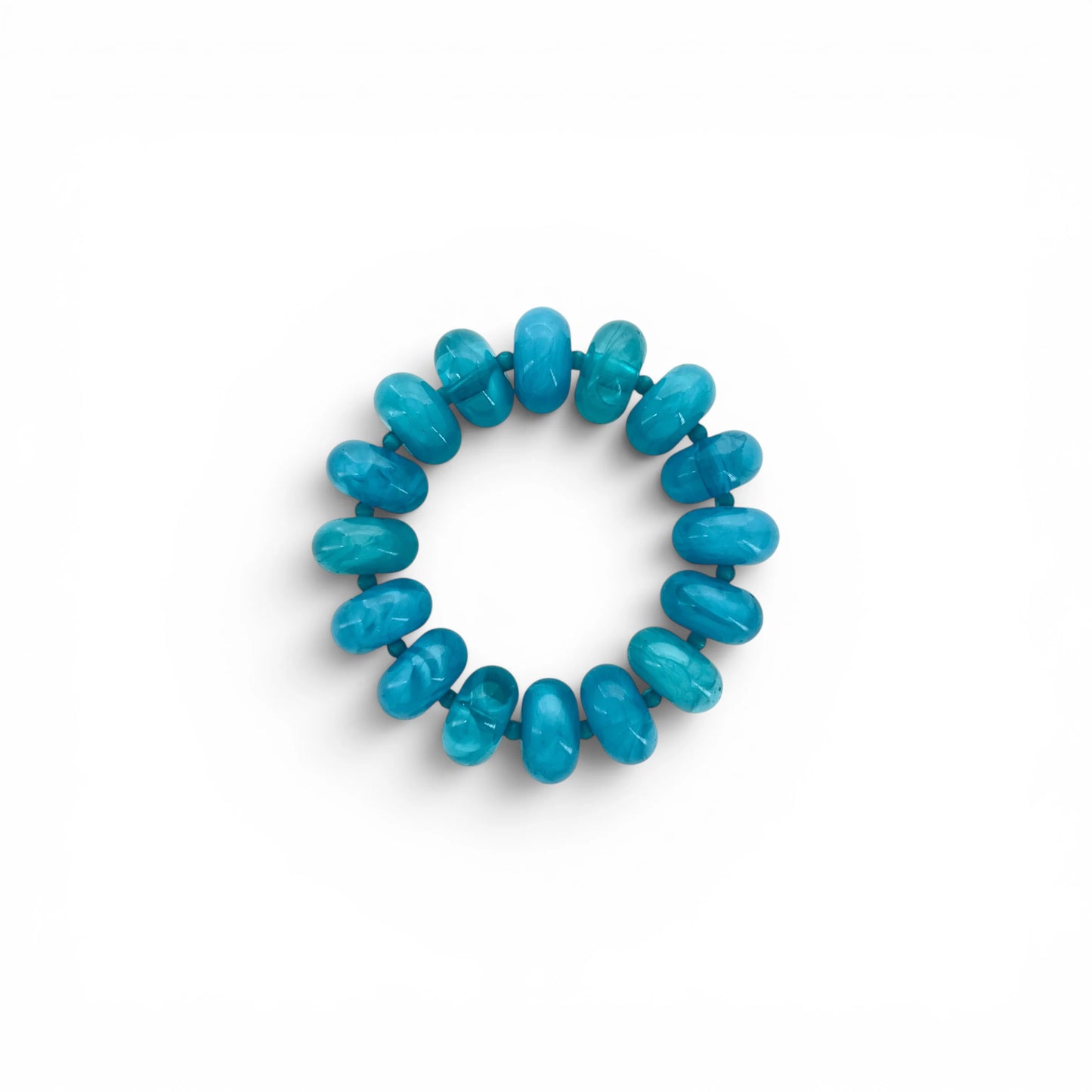 Color Me Happy Bead Bracelet Blue Teal