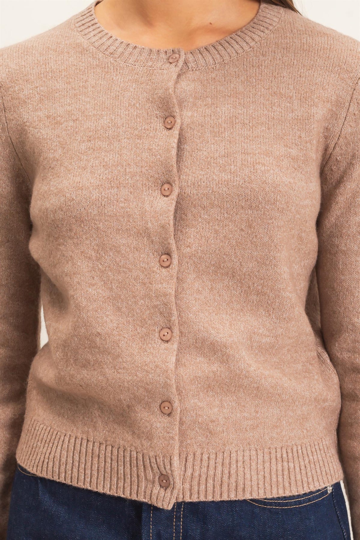 Out And About Cardigan Dark Taupe