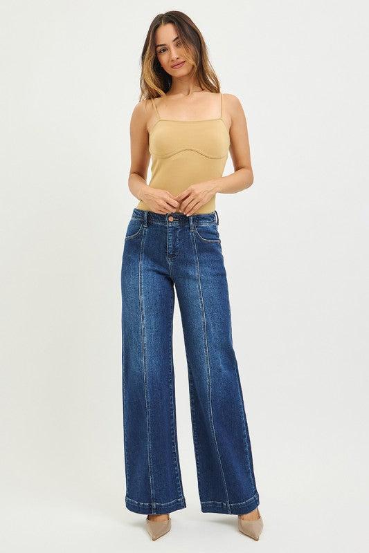 Risen Wide Leg Jeans