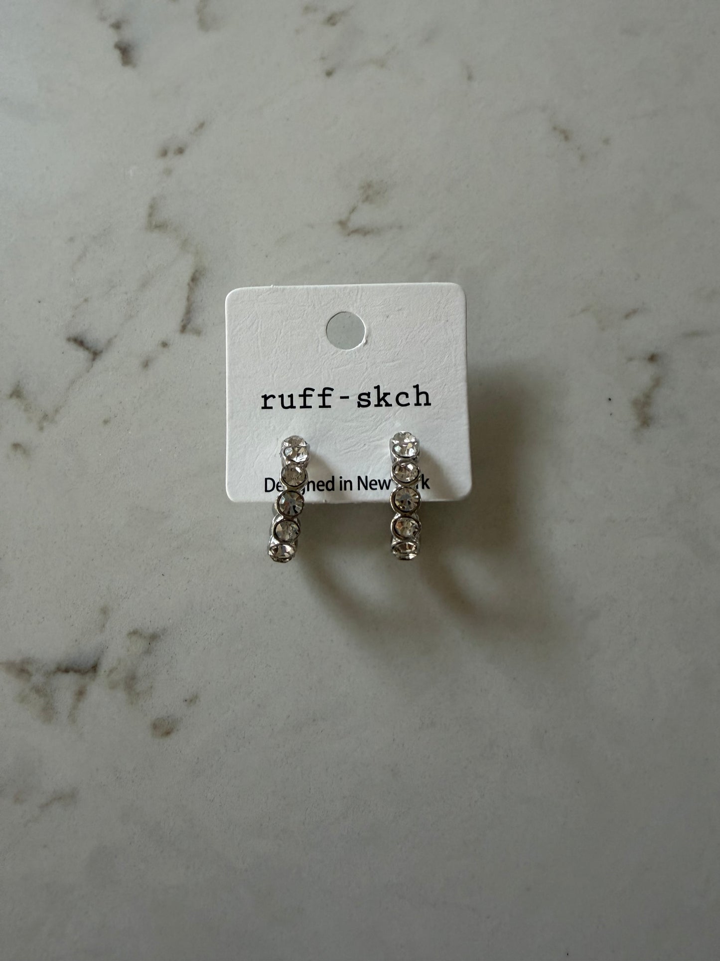 Radiance Hoop Earrings Silver/Rhinestones