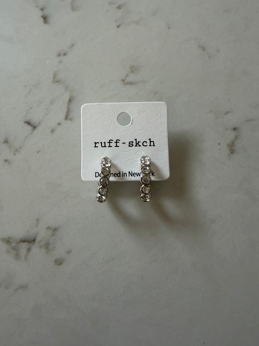 Radiance Hoop Earrings Silver/Rhinestones