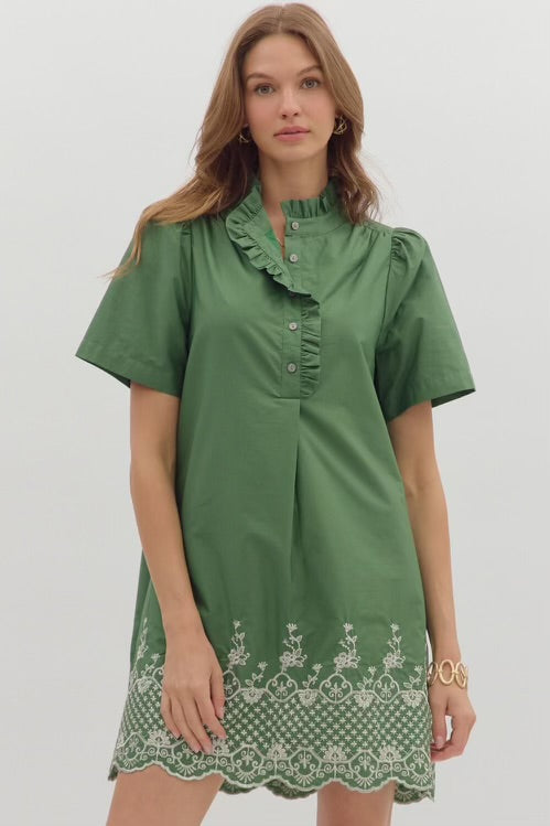 Look My Way Dress Green