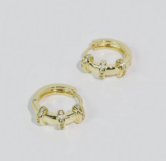 Treasure Jewels Huggie Hoops Gold