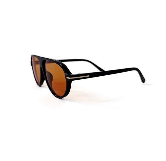Pretty Simple Retro Flat Aviator Sunglasses Black