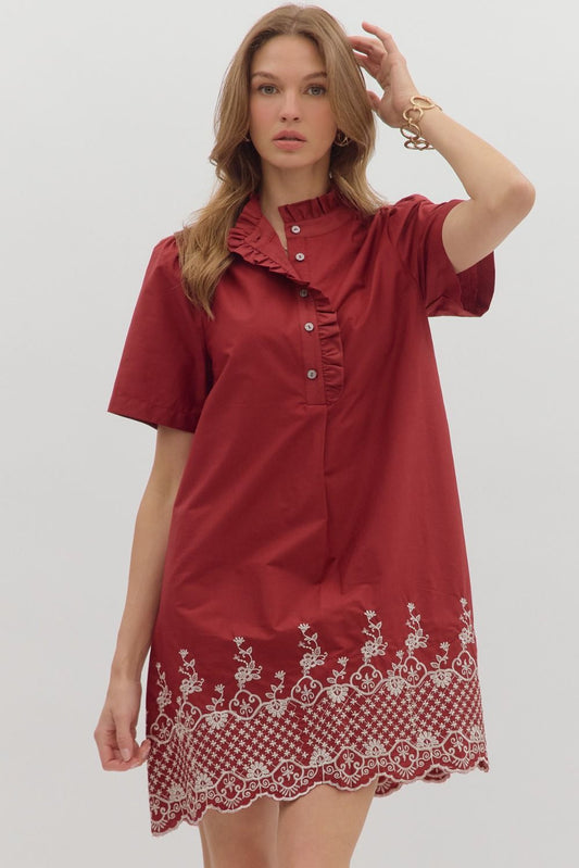 Look My Way Dress Burgundy
