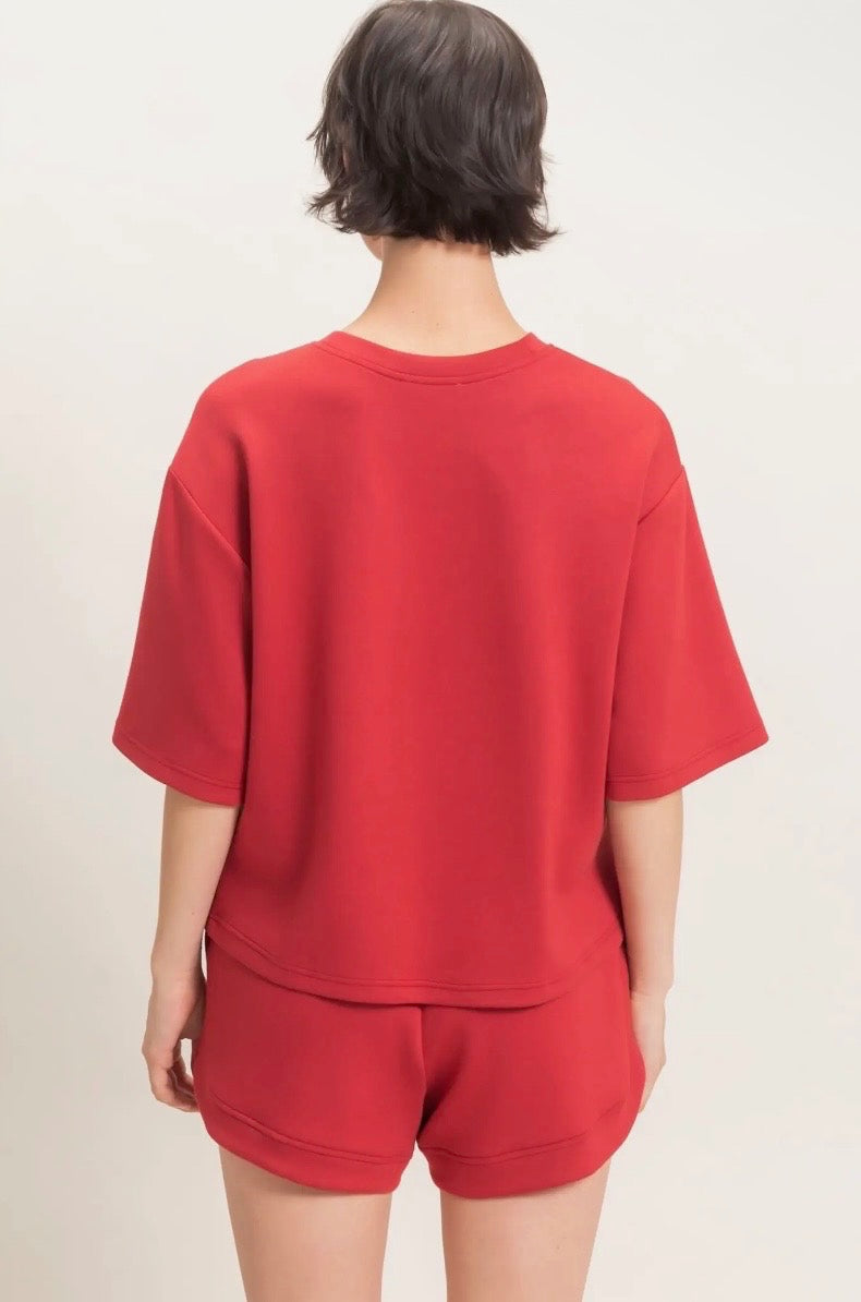 In Style Short Set Dark Red