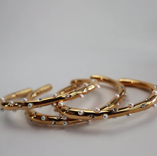 Petite Pearl/Rhinestone Cuff