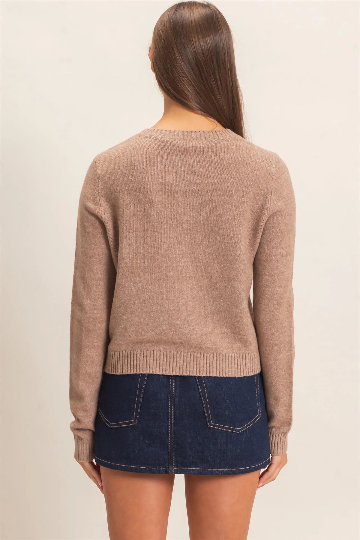 Out And About Cardigan Dark Taupe