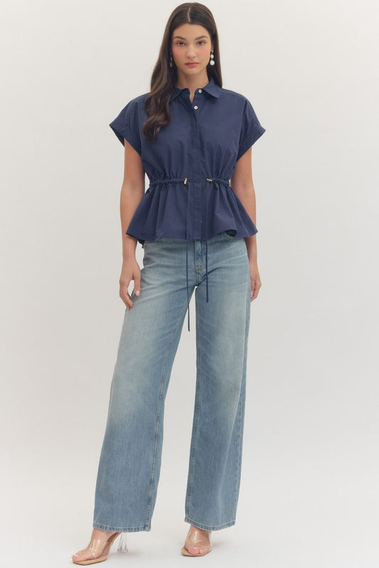 White Willow Top Navy