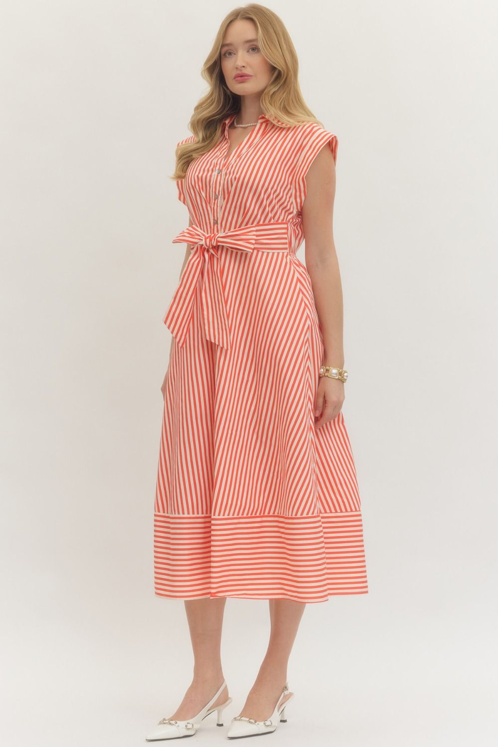 Mrs. Trendsetter Dress Red/Off White