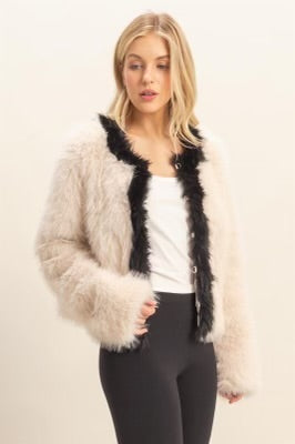 Fur Baby Jacket Cream/Black