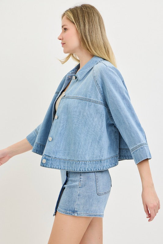 Risen Cape Style Jean Top/Jacket