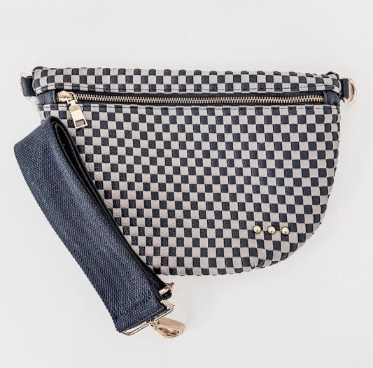 Pretty Simple Bum Bag Navy/Gray Checkered