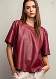 Call To Fall Faux Leather Top