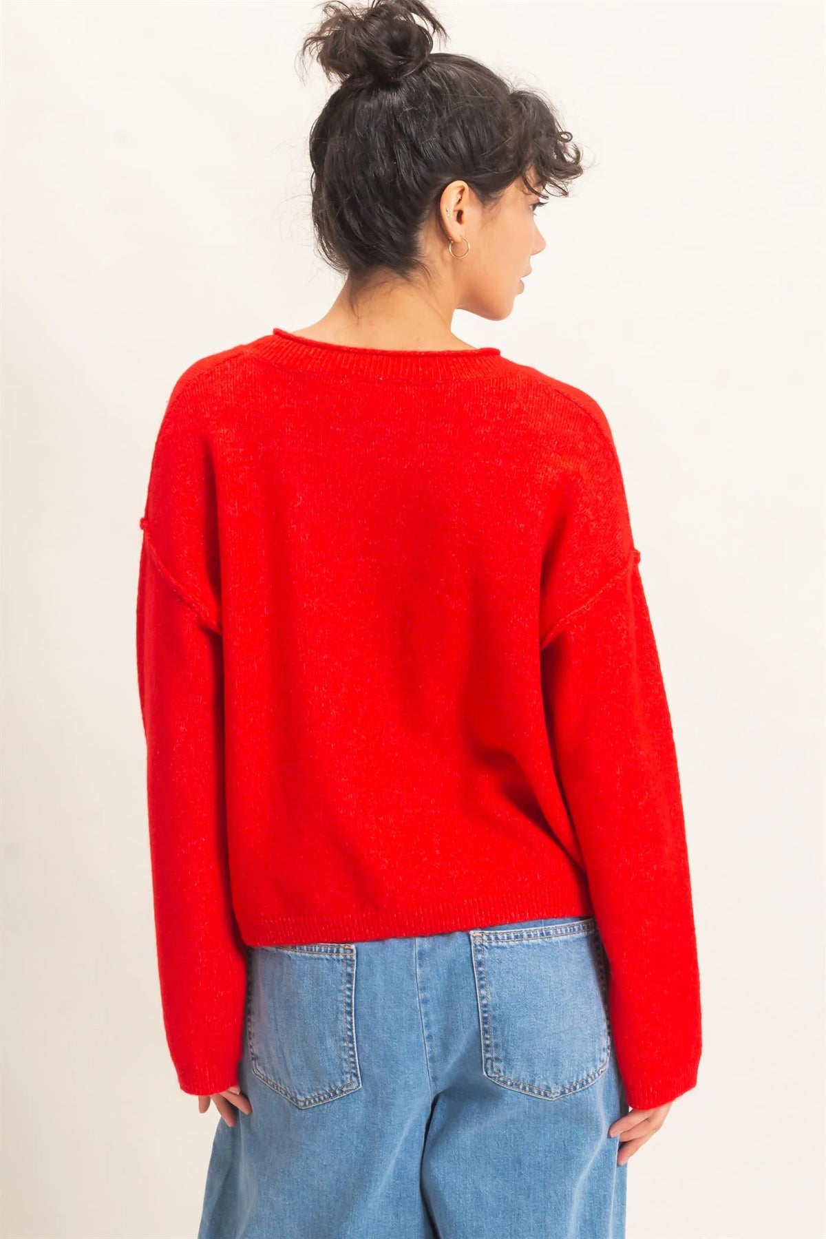 Morning Glory Cardigan Red