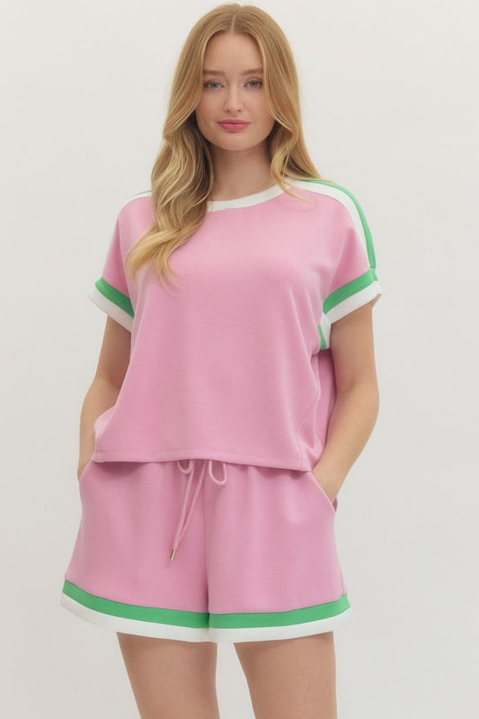 Varsity Babe Set Bubblegum Pink