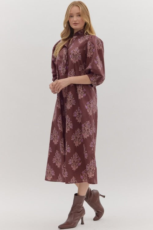 Busy Woman Dress Burgundy