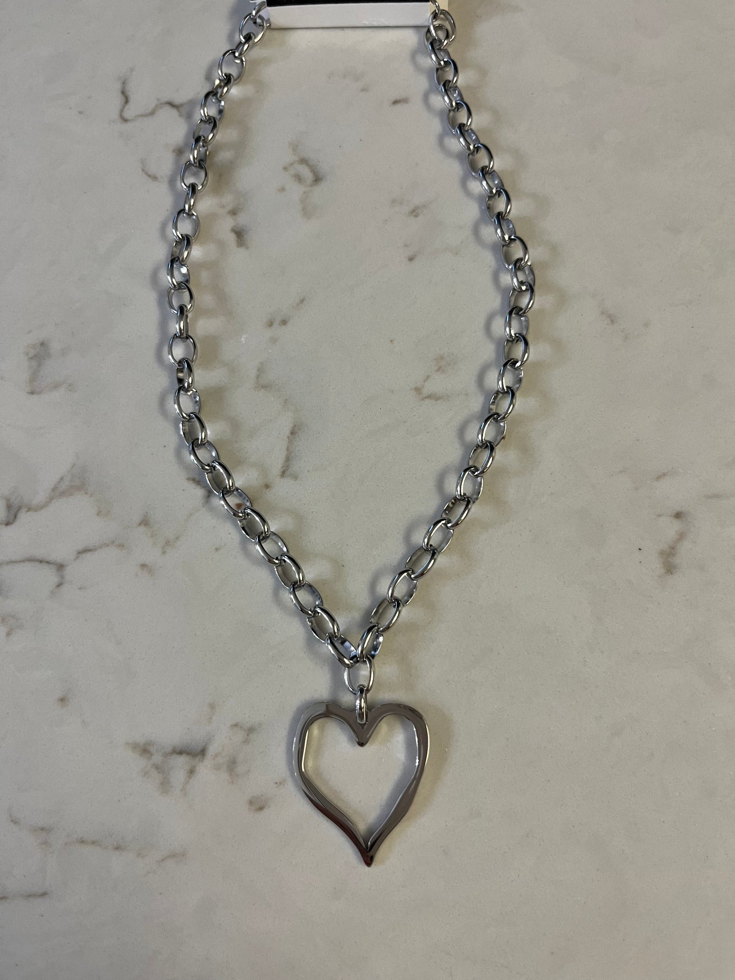 Imperfect Heart Necklace Silver