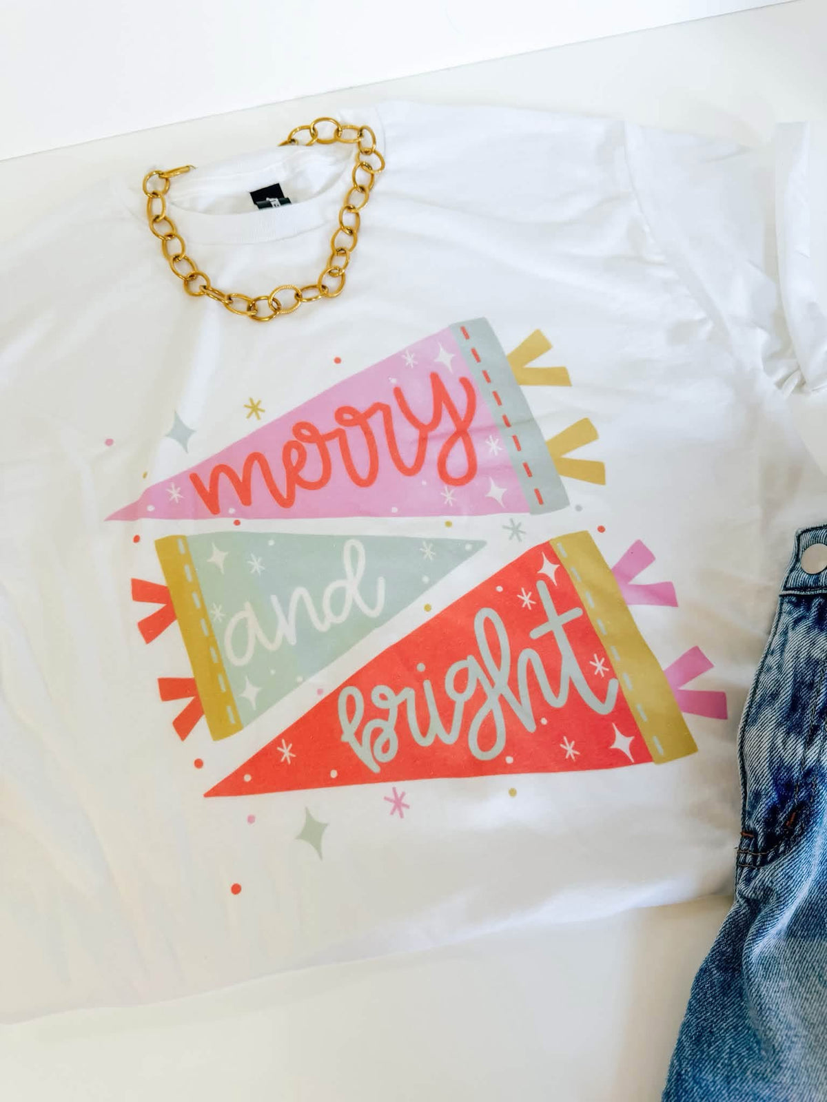 Merry And Bright Pennant Tee