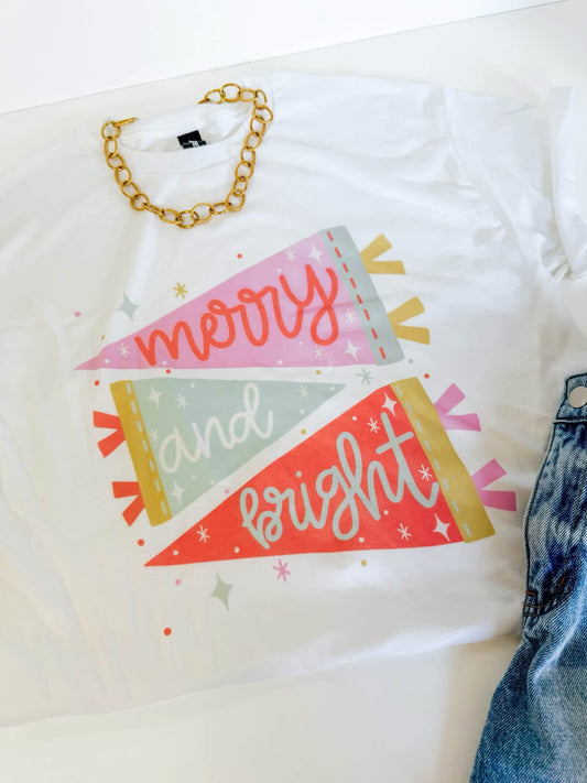 Merry And Bright Pennant Tee