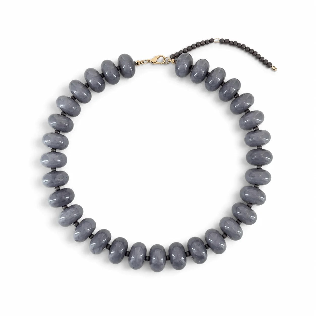 Color Me Happy Bead Necklace Smokey Gray