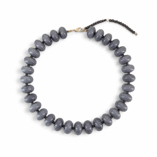 Color Me Happy Bead Necklace Smokey Gray