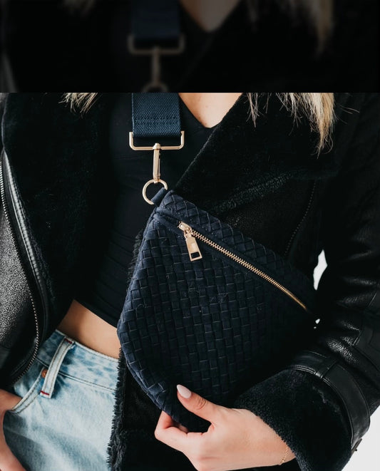 Pretty Simple Suede Bum Bag Navy