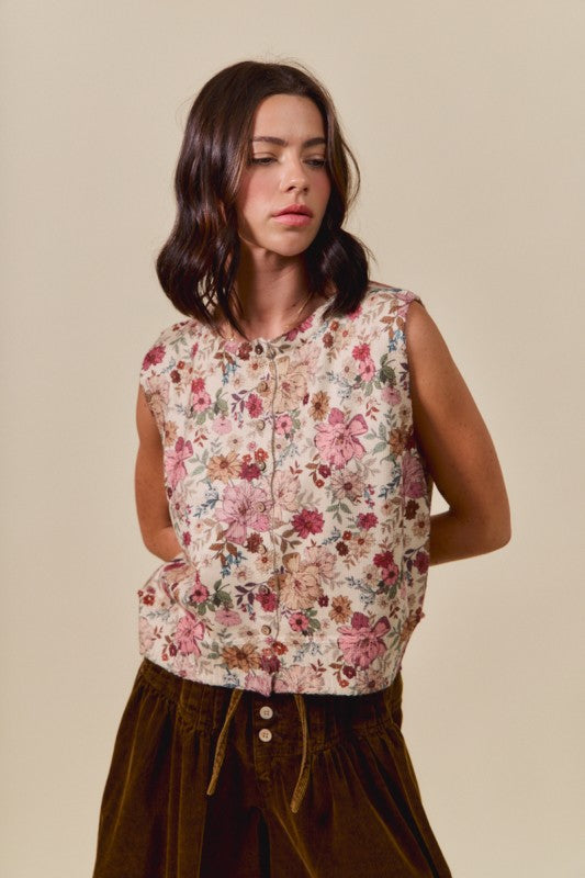 Peace, Love, & Flowers Sweater Top