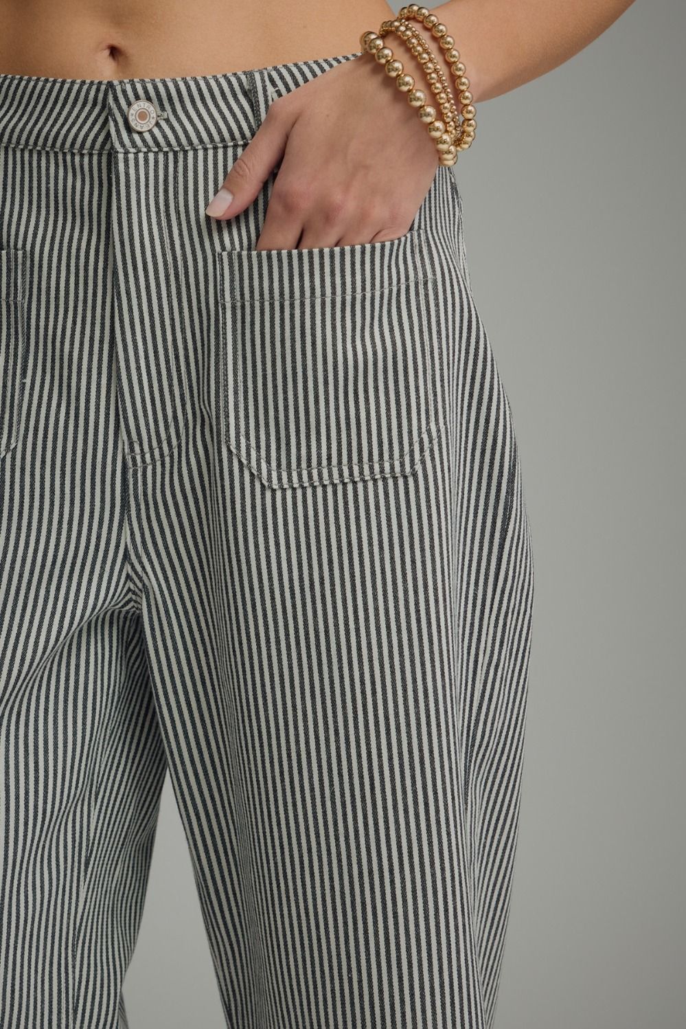 On The Line Pants Black Stripes