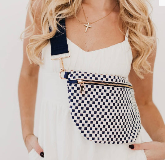 Pretty Simple Bum Bag Checkered Navy