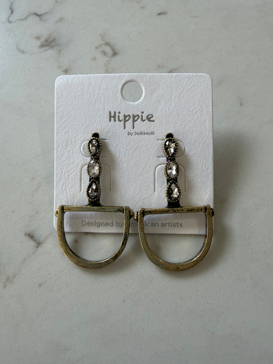 Snaffle Bit Earrings Gold