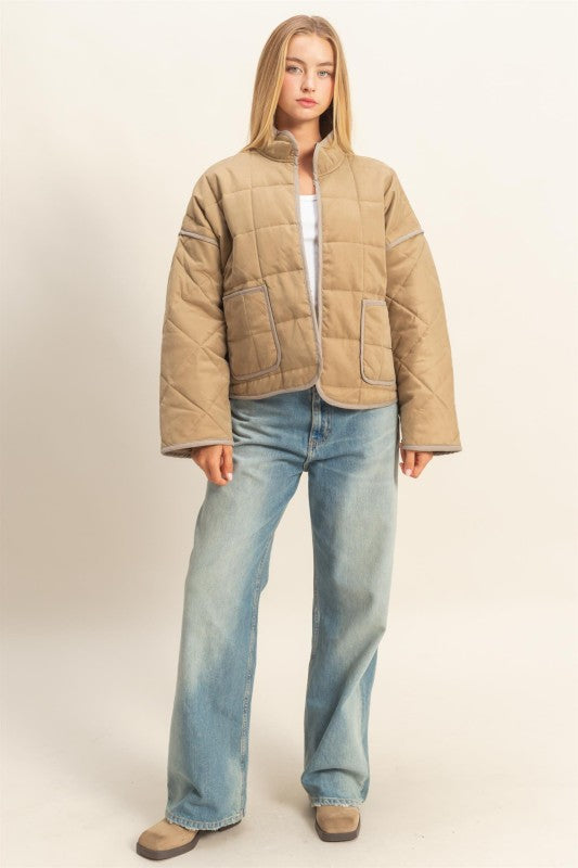 Keep It Cozy Quilted Jacket Olive