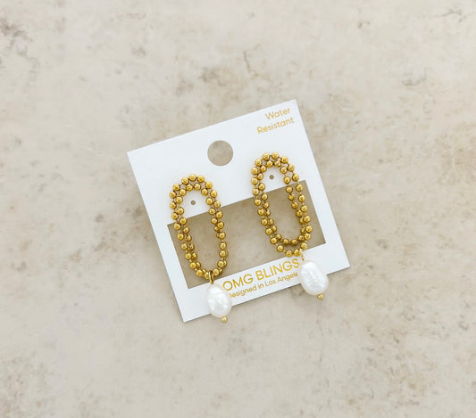 OMG Bling Pearl Drop Earrings
