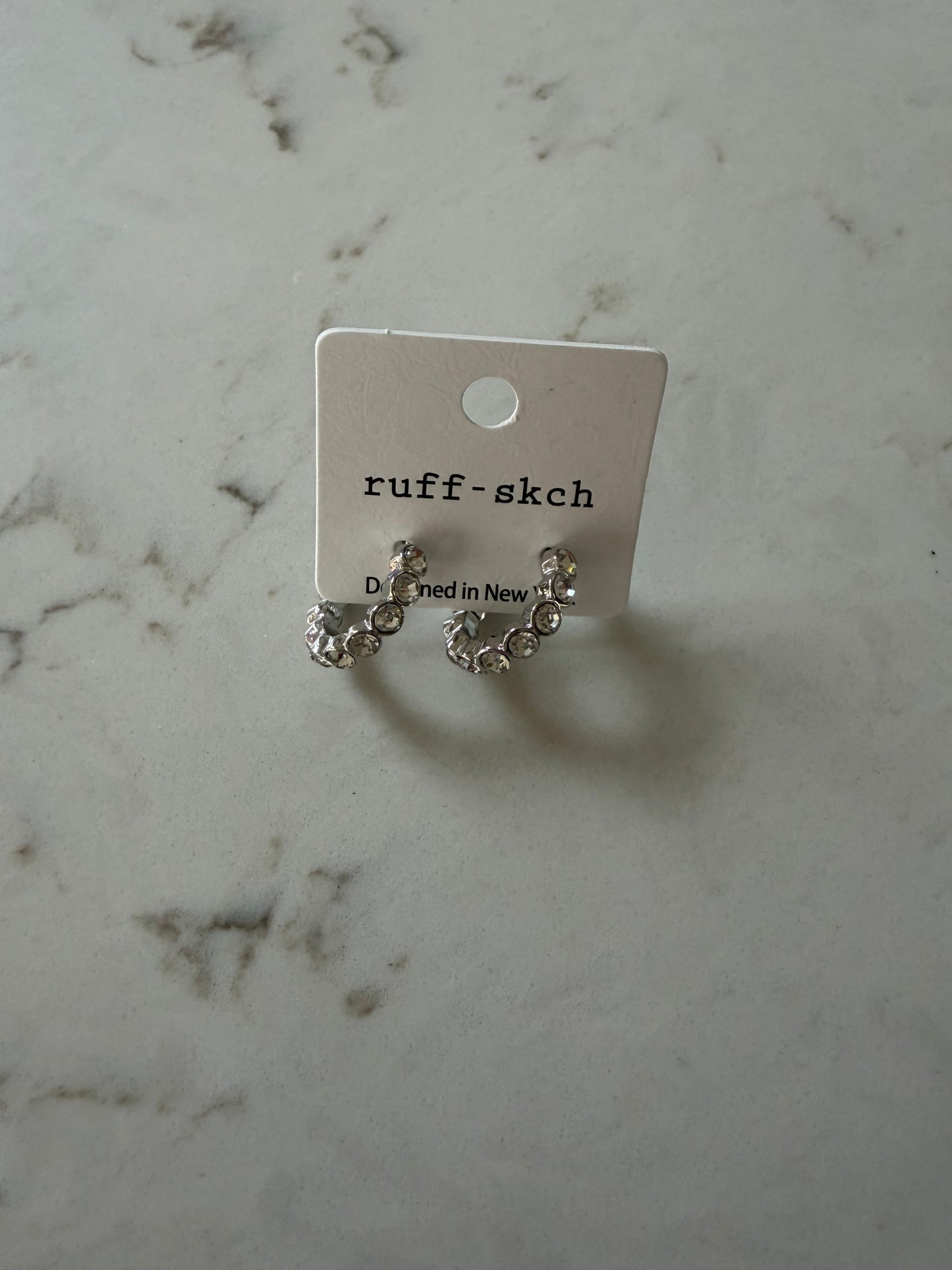 Radiance Hoop Earrings Silver/Rhinestones