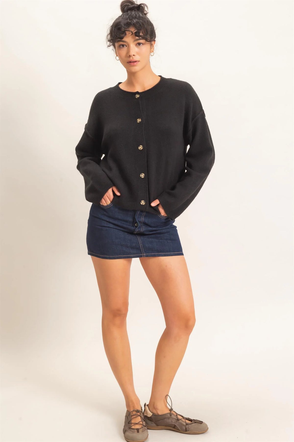 Morning Glory Cardigan Black