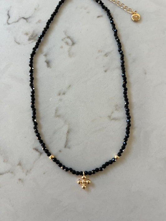 Cross The Line Necklace Black