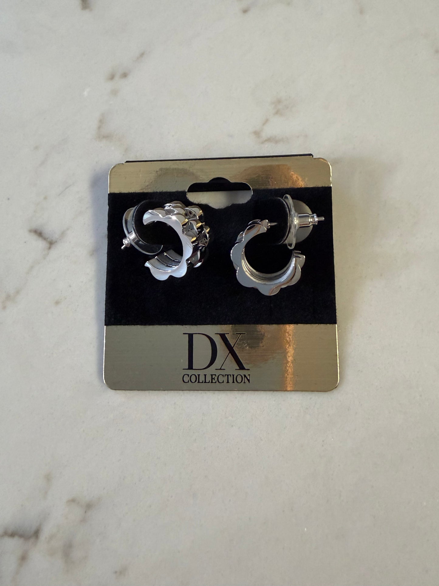 Watch Band Hoop Earrings Silver